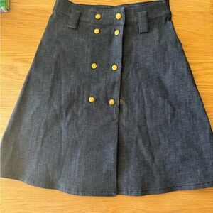 Authentic LOUIS VUITTON Skirt Women Size 36 Cotton Blue Denim Italy